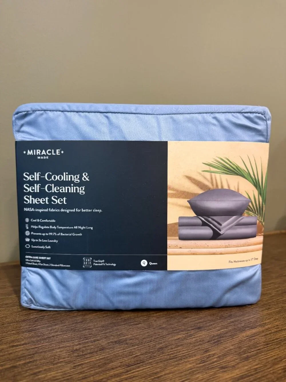MIRACLE MADE {NWT} Extra Luxe Soft Cooling Sheet Set | Queen Size | Slate Blue